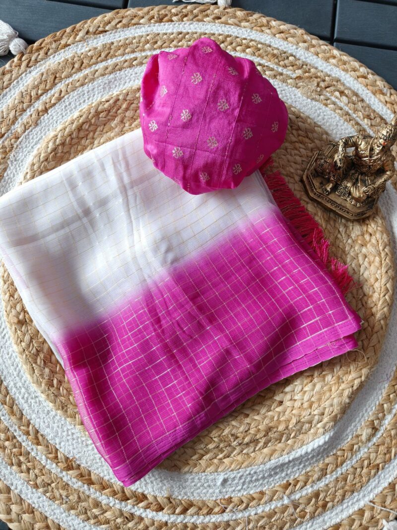 Chiffon Saree With Viscose Butta Blouse