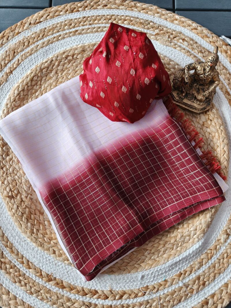Chiffon Saree With Viscose Butta Blouse