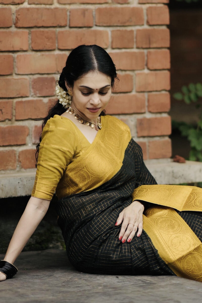 Sungudi Cotton - Black