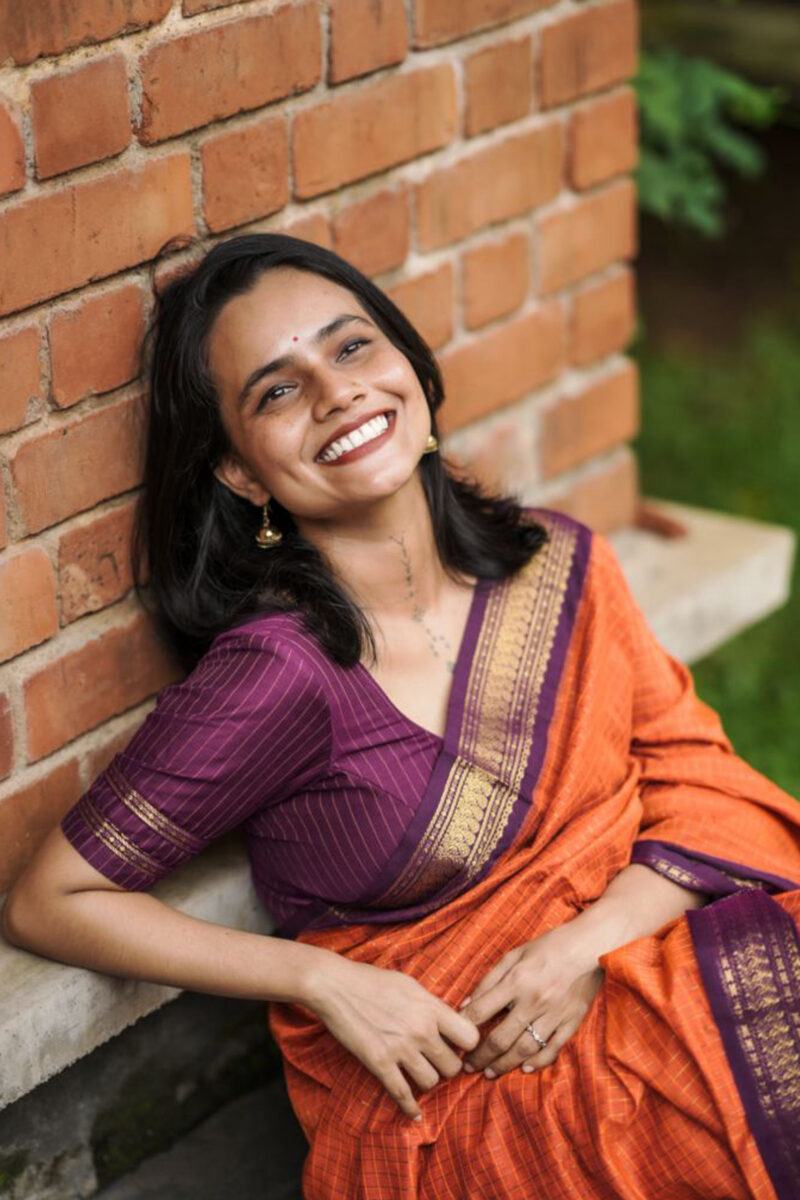 KALYANI COTTON SAREE- ORANGE