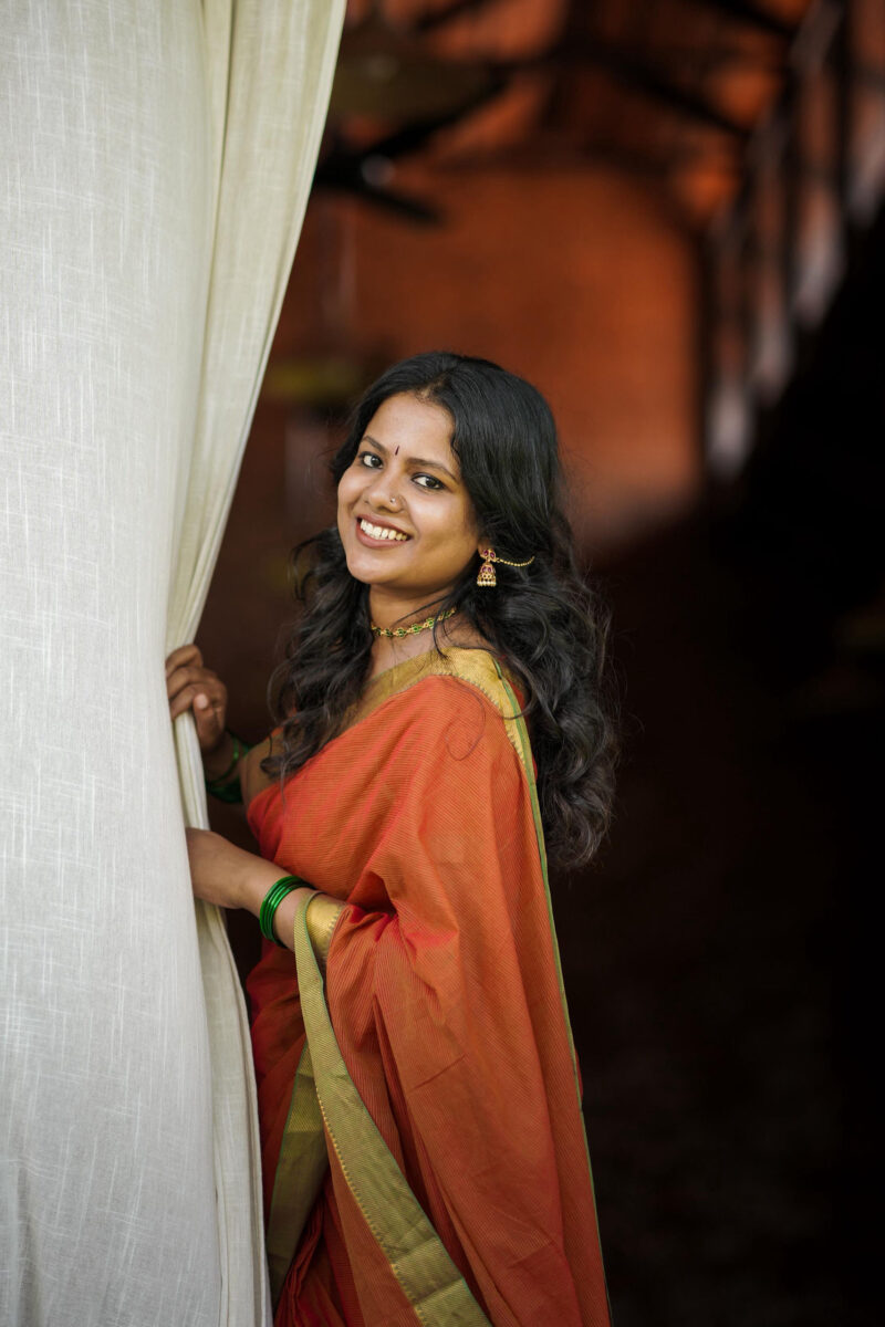 Handloom Mangalagiri-Orange