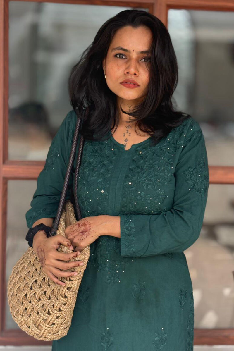 Rayon Mukaish Work Chikankari Set