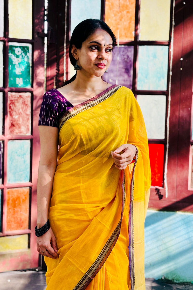 Yelllow Narayanpet Saree