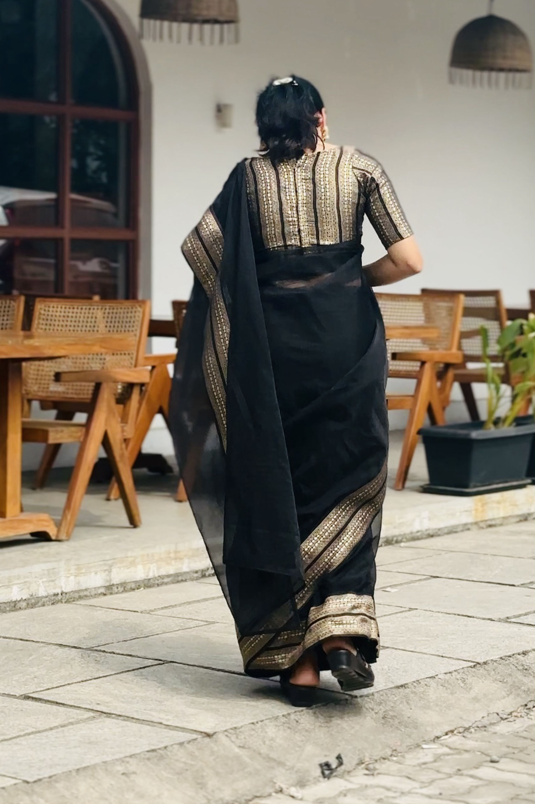 Black Organza Saree