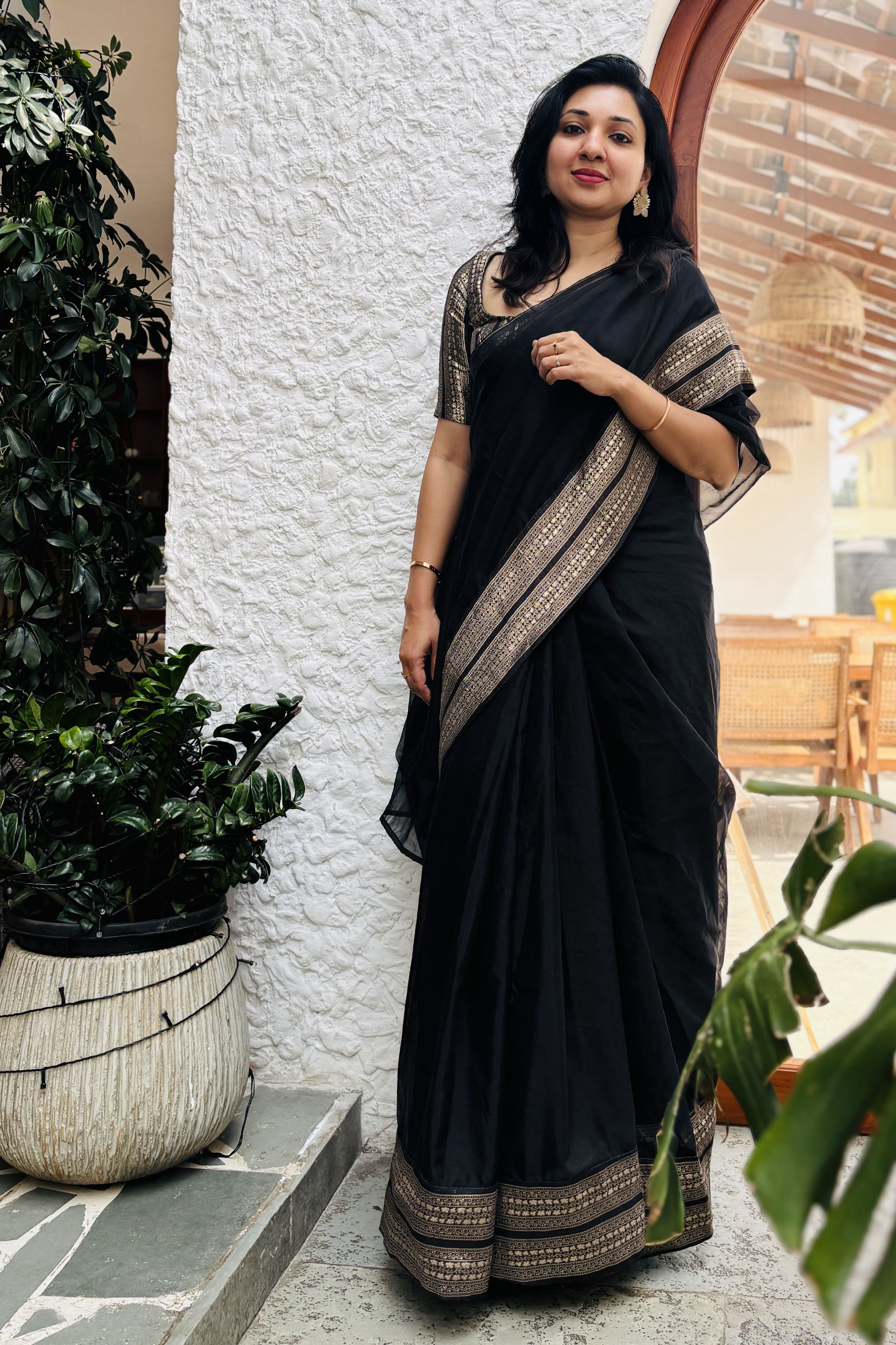 Black Organza Saree