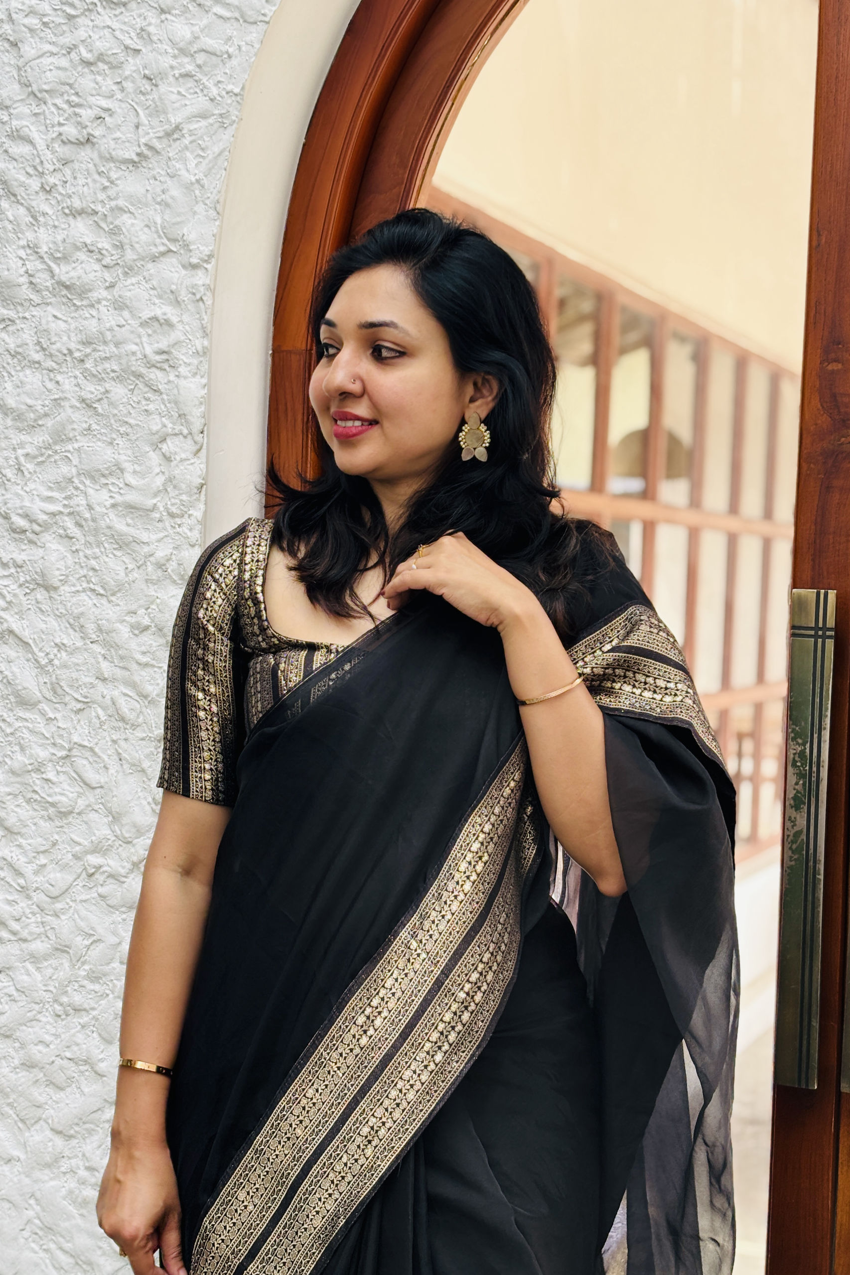 Black Organza Saree