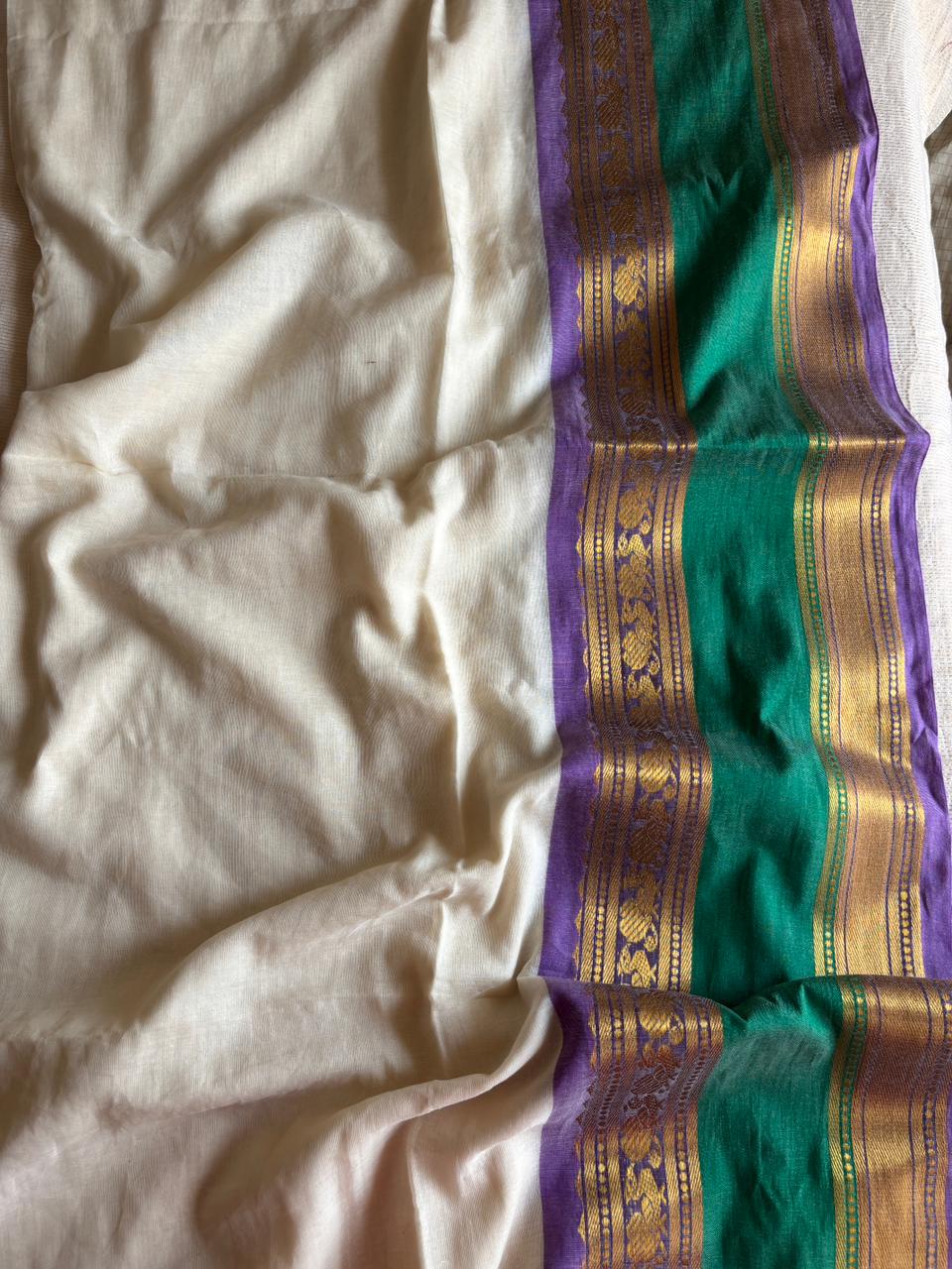 Mul Cotton - Green & Lavender