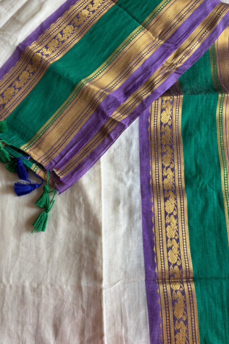 Mul Cotton - Green & Lavender