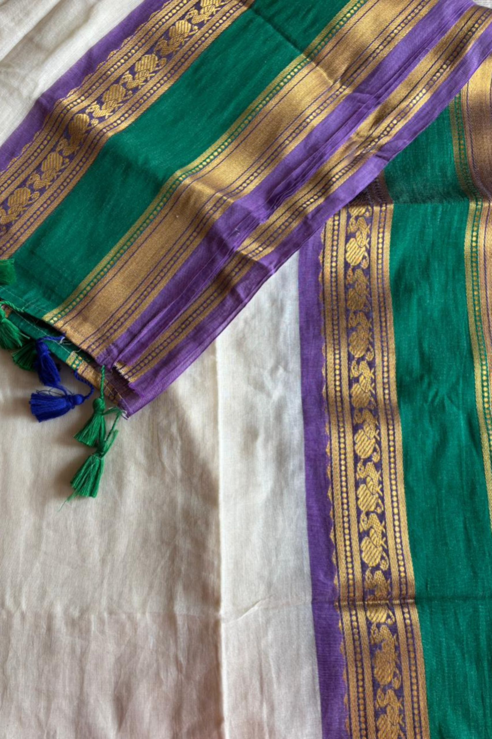 Mul Cotton - Green & Lavender