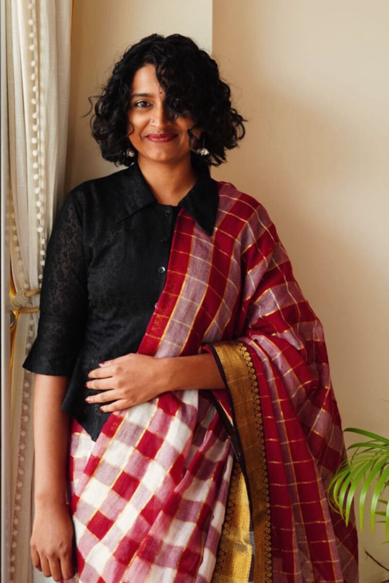 Check Mul cotton saree