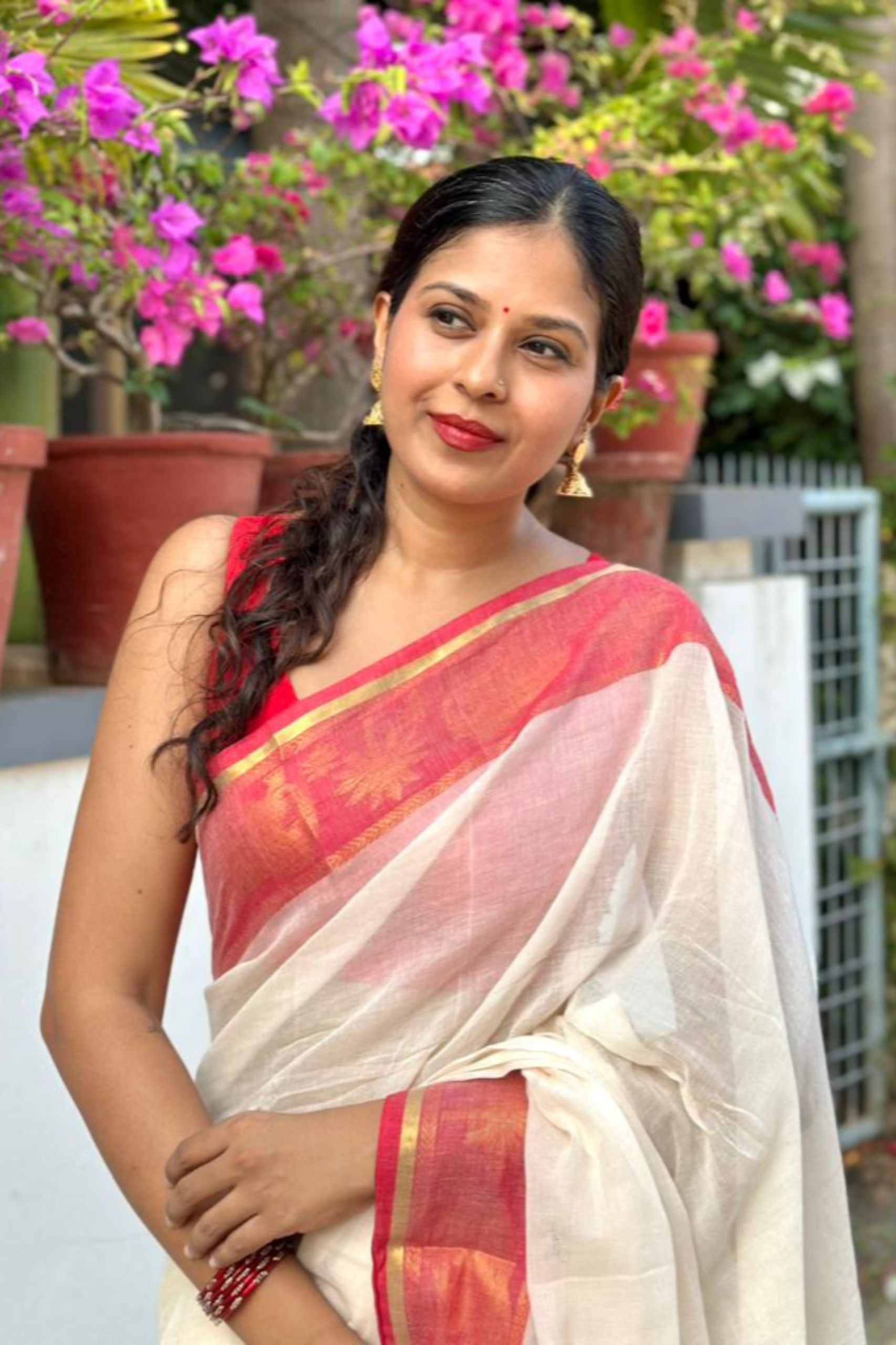 Mul Cotton - Red Border