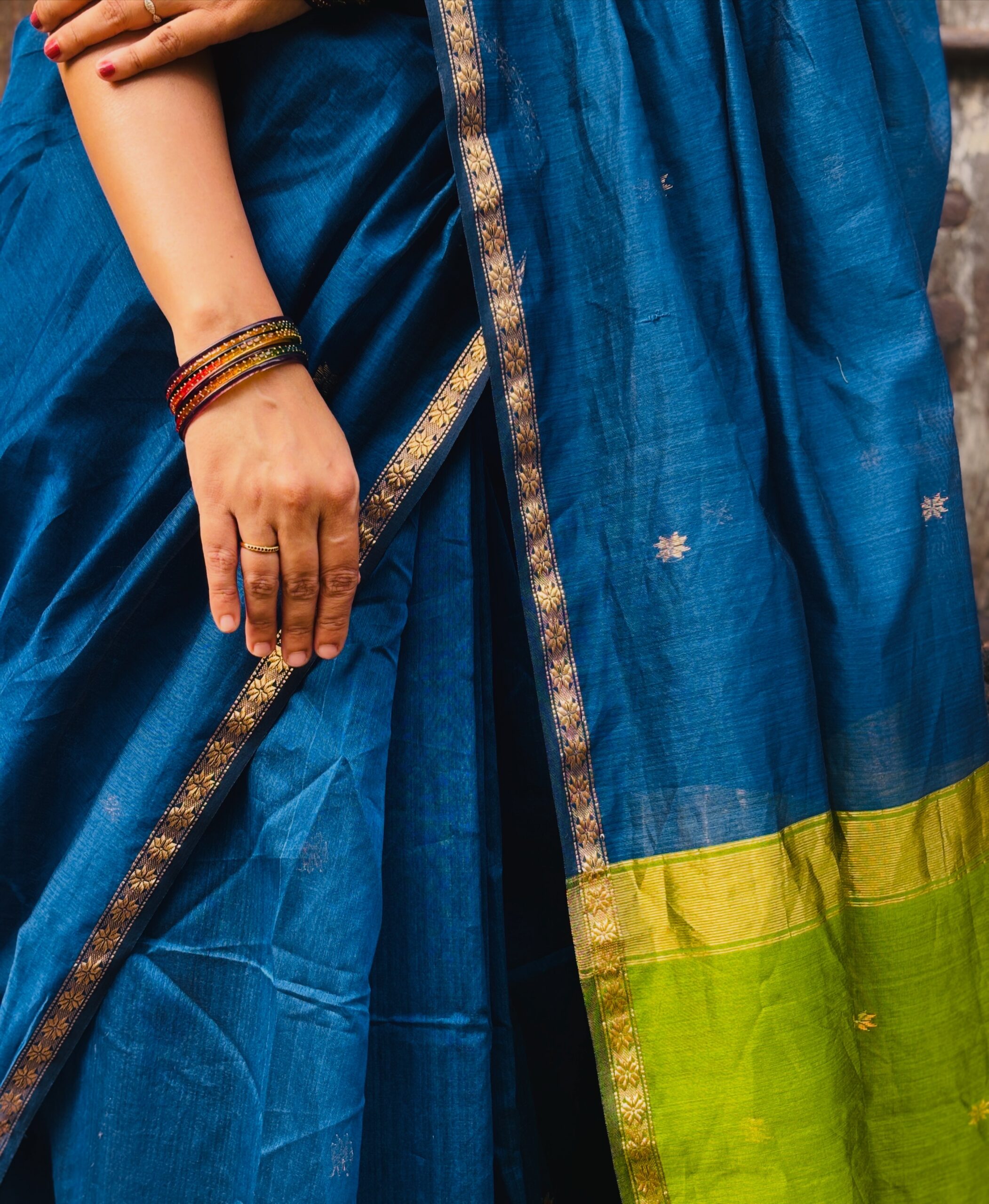 Maheshwari-Deep Teal Blue