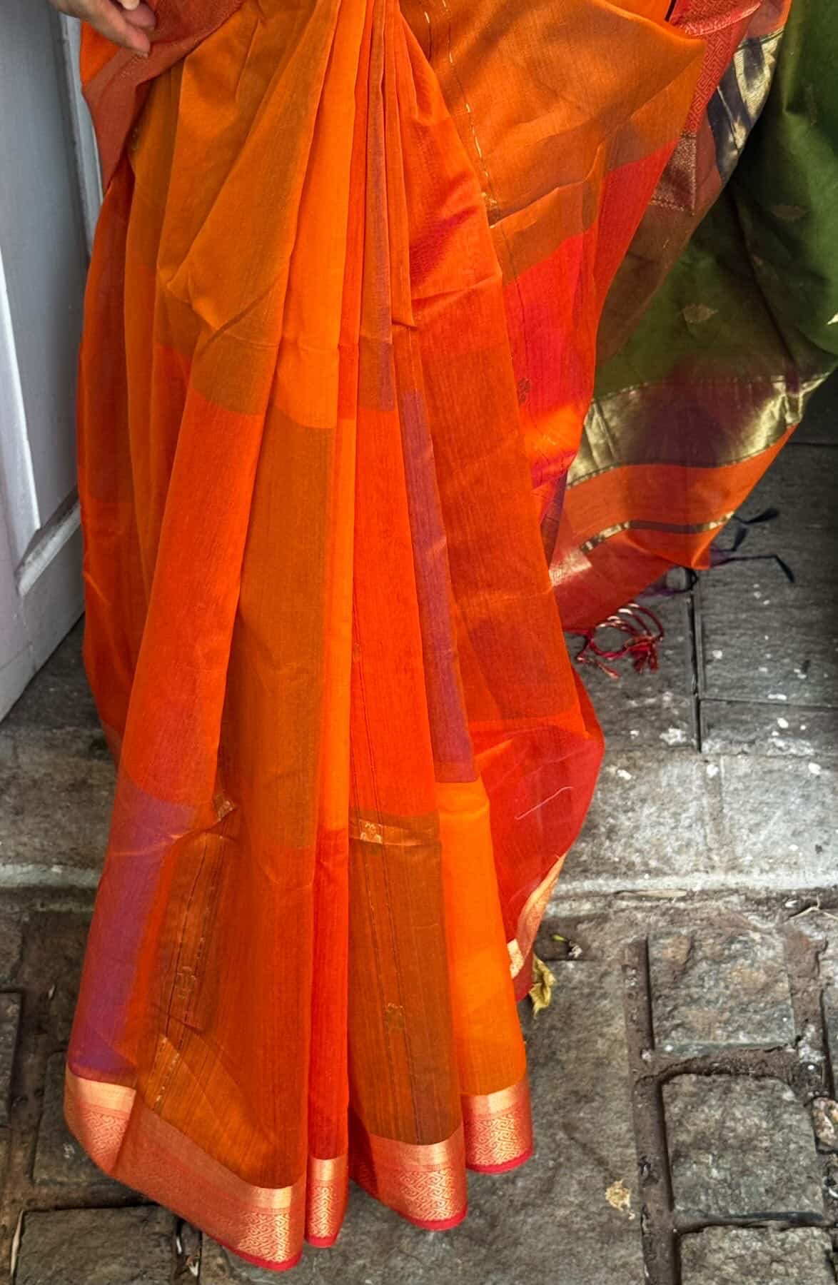 Maheshwari- Orange Dual Tone