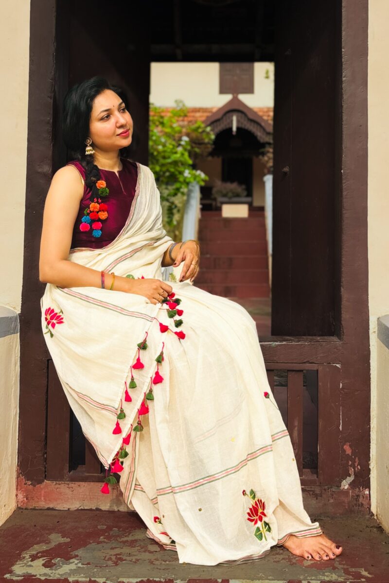 Lotus Embroidery Mul