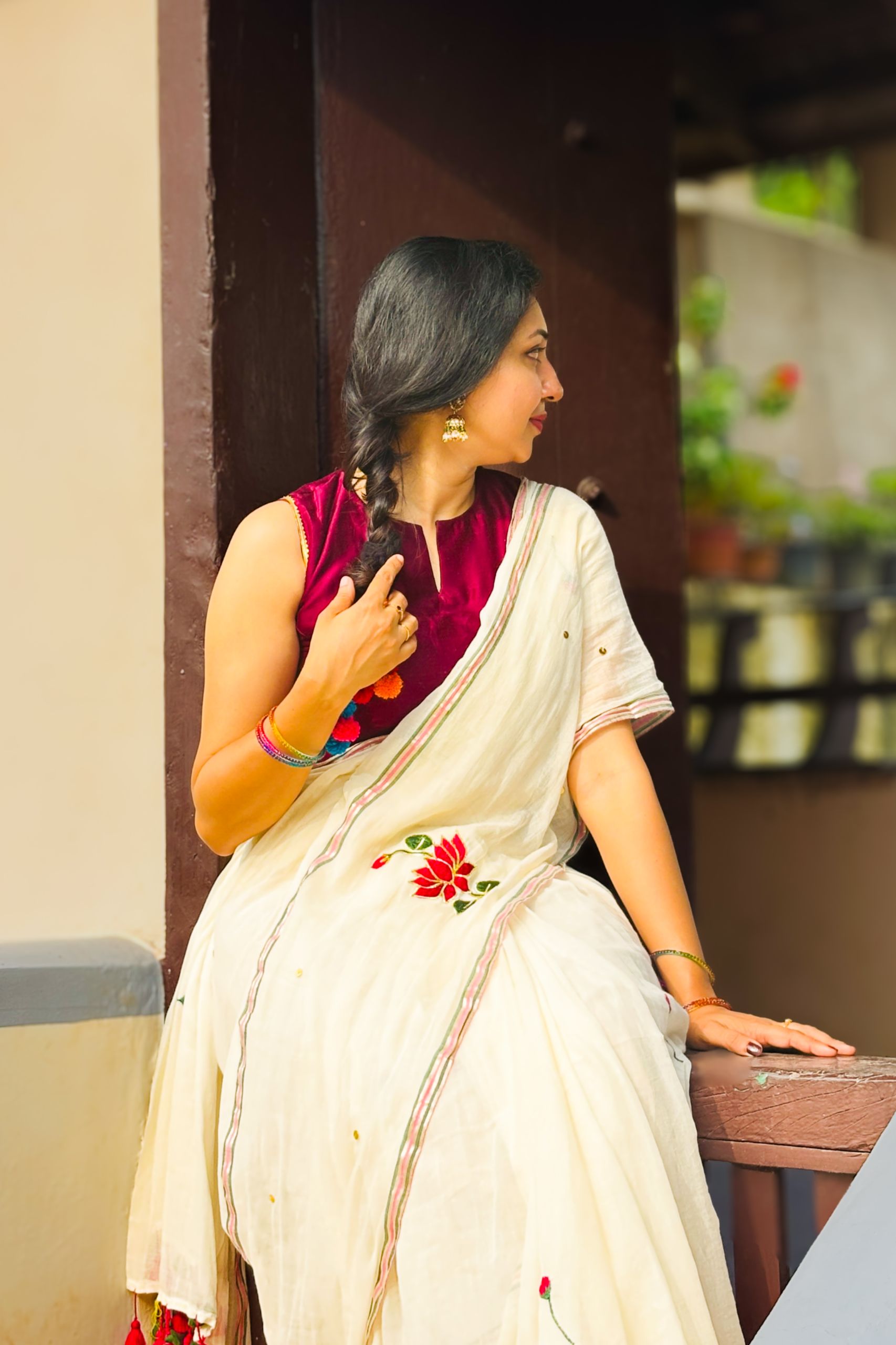 Lotus Embroidery Mul
