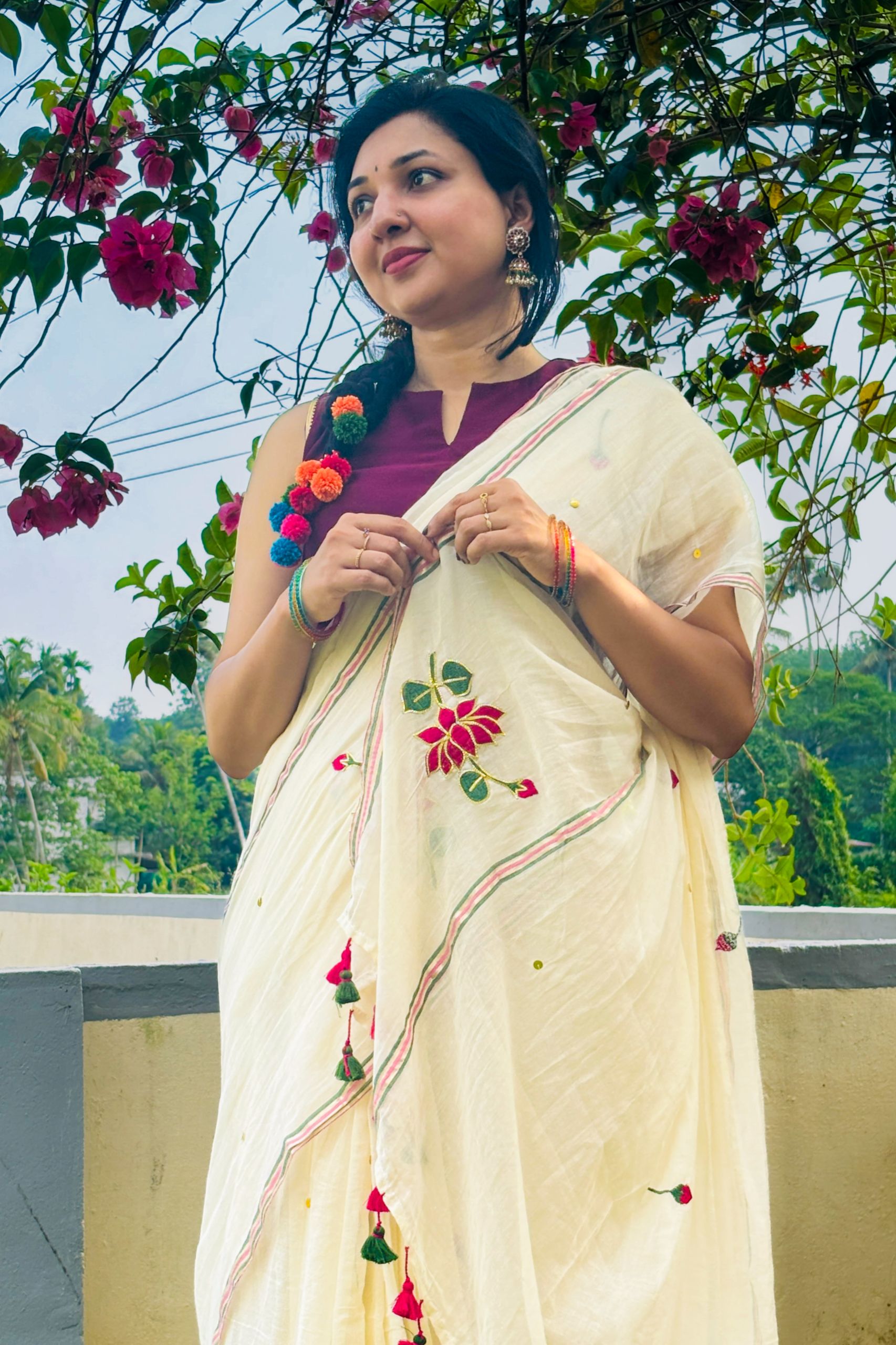 Lotus Embroidery Mul