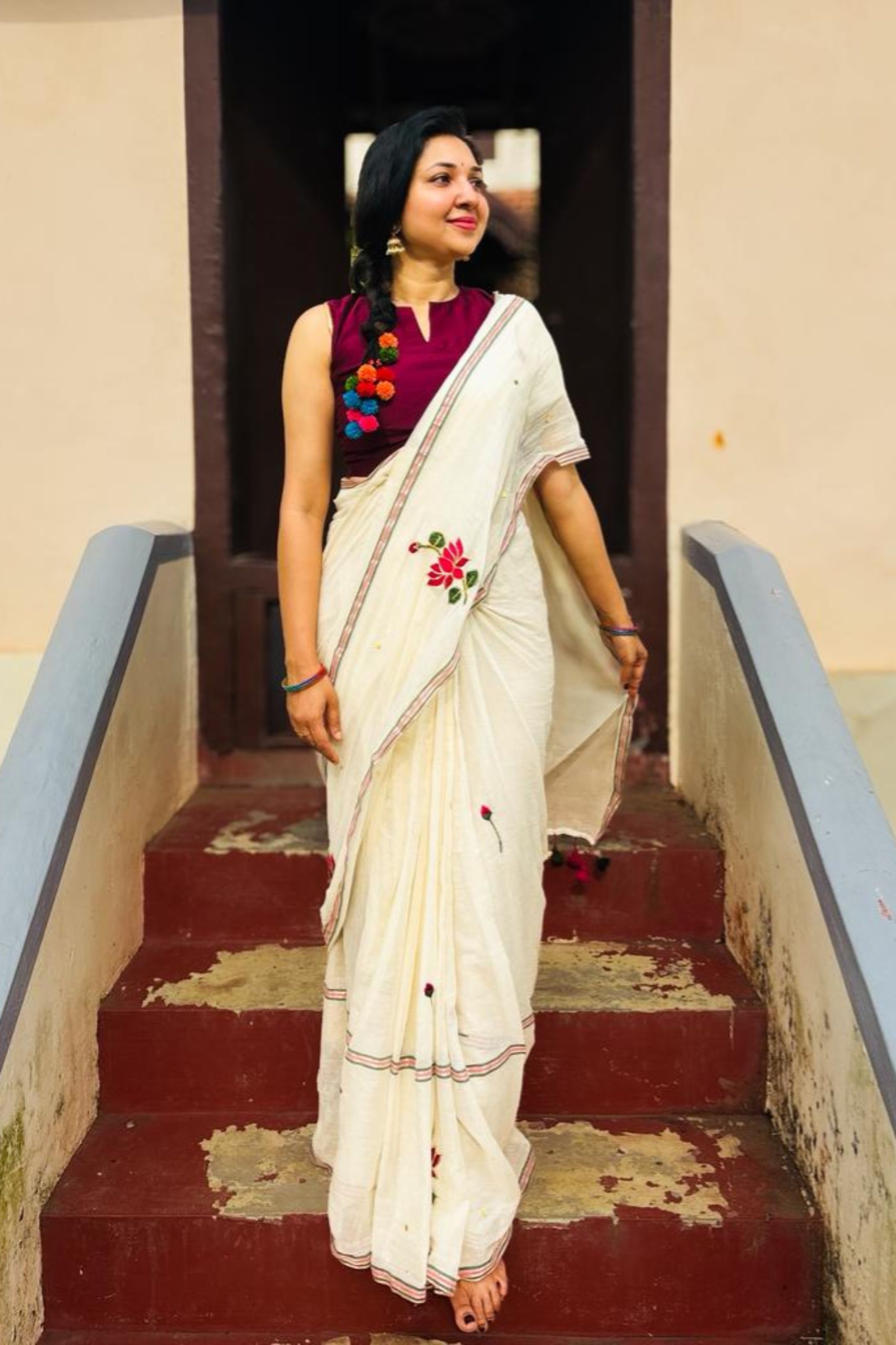 Lotus Embroidery Mul