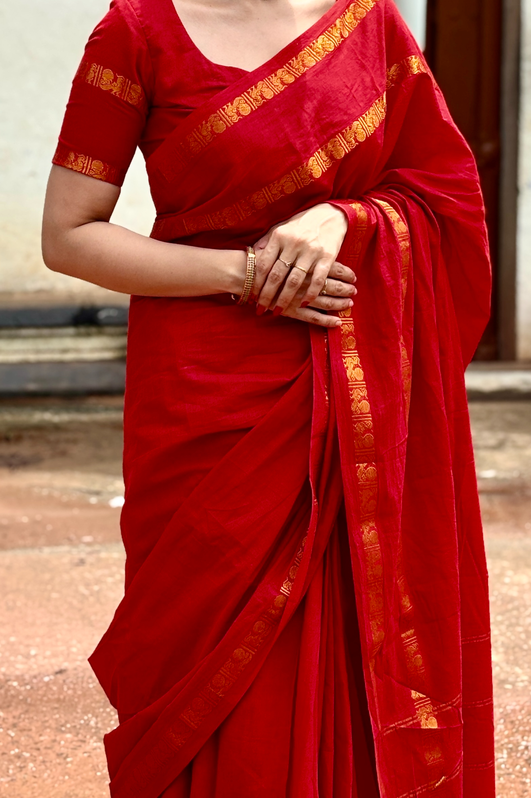 Rettapet Border Red Sungudi Saree