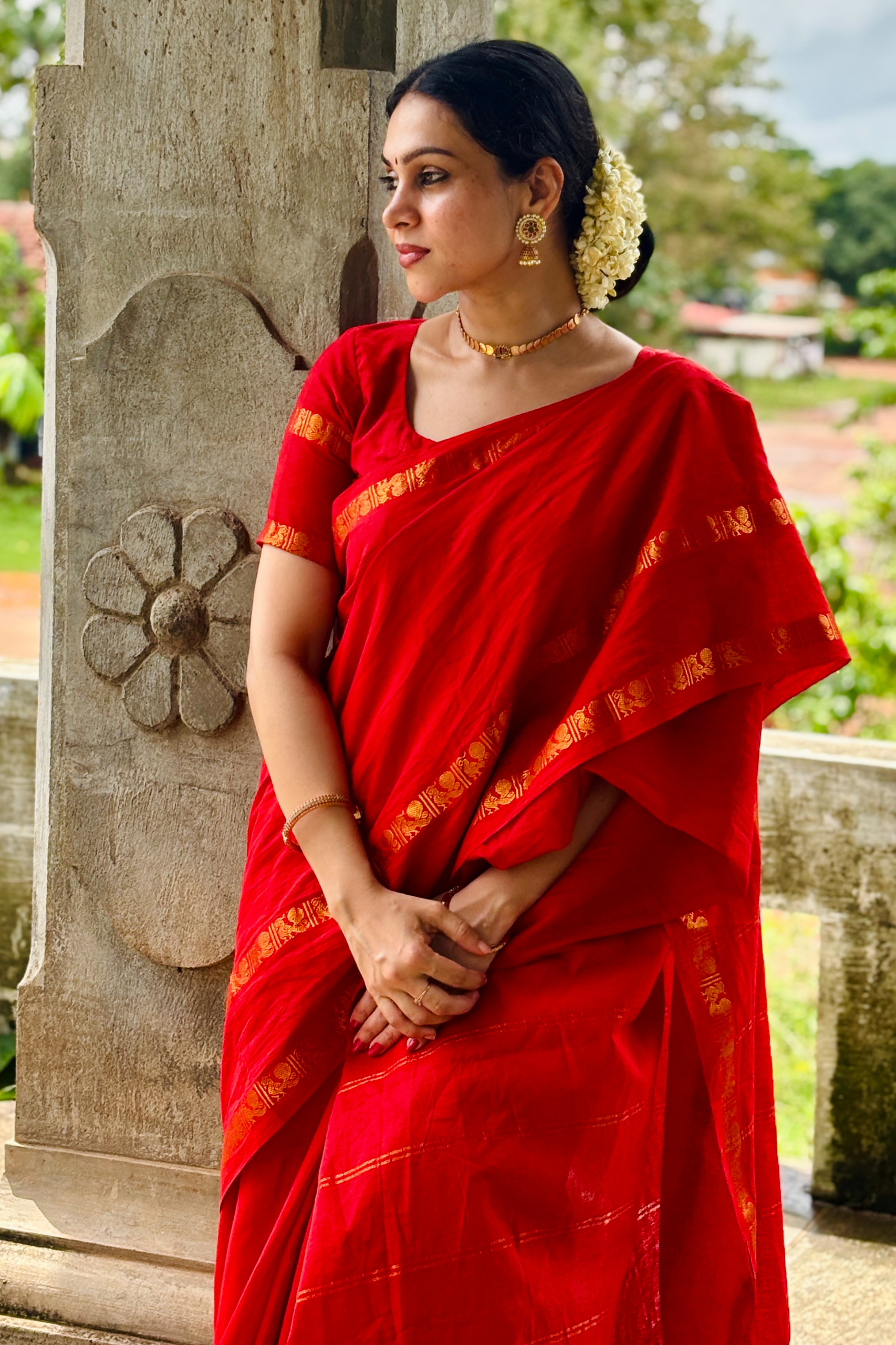 Rettapet Border Red Sungudi Saree