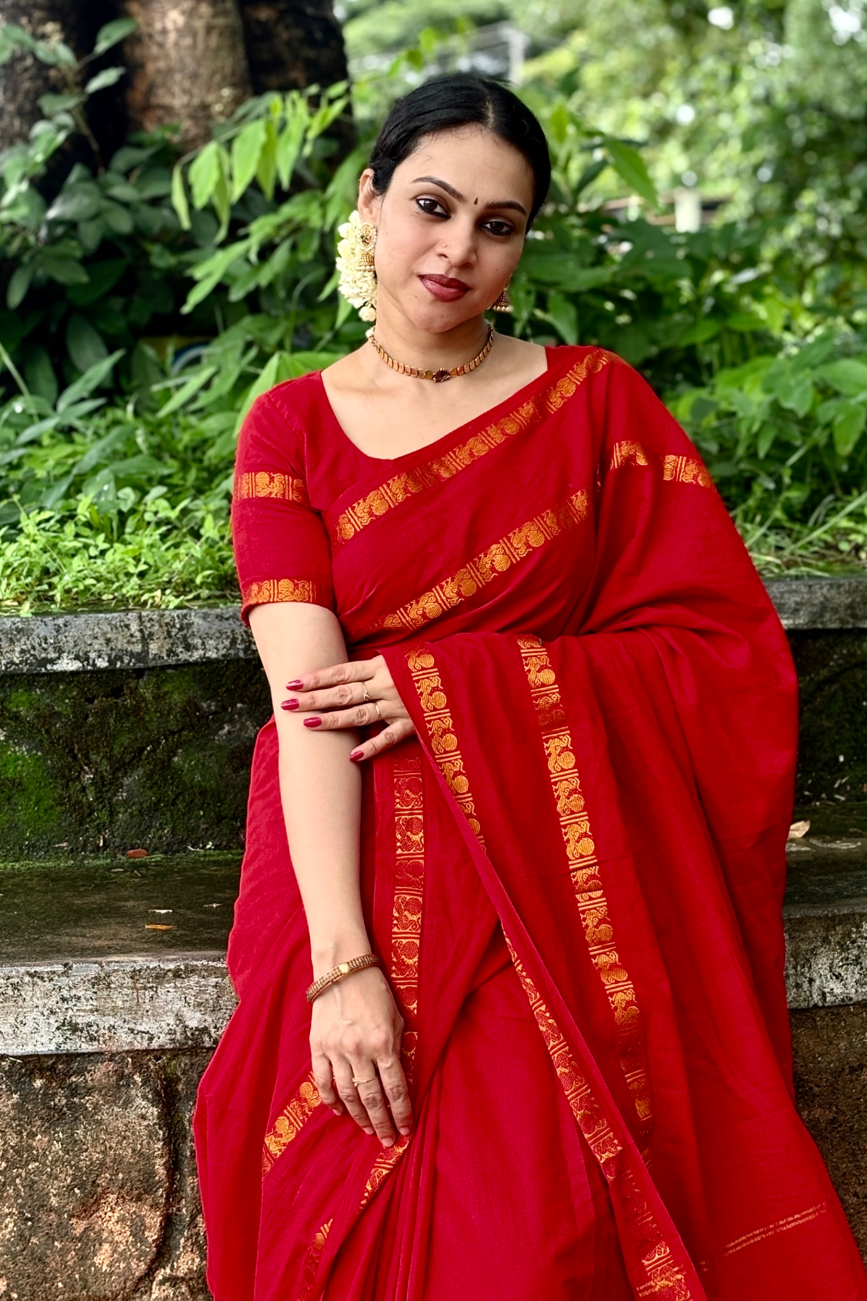 Rettapet Border Red Sungudi Saree