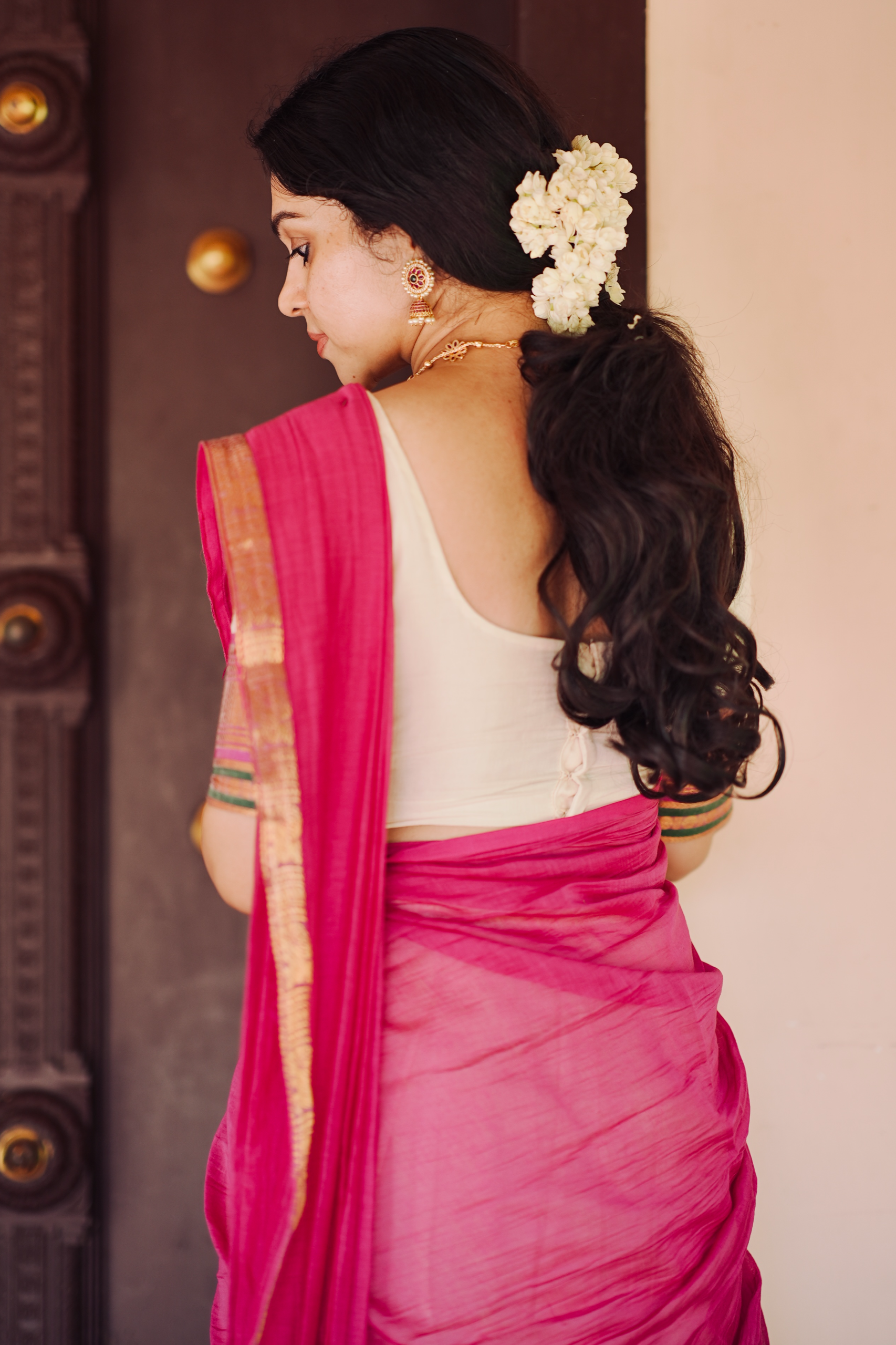 Rani Pink-Mul Cotton Dhavani
