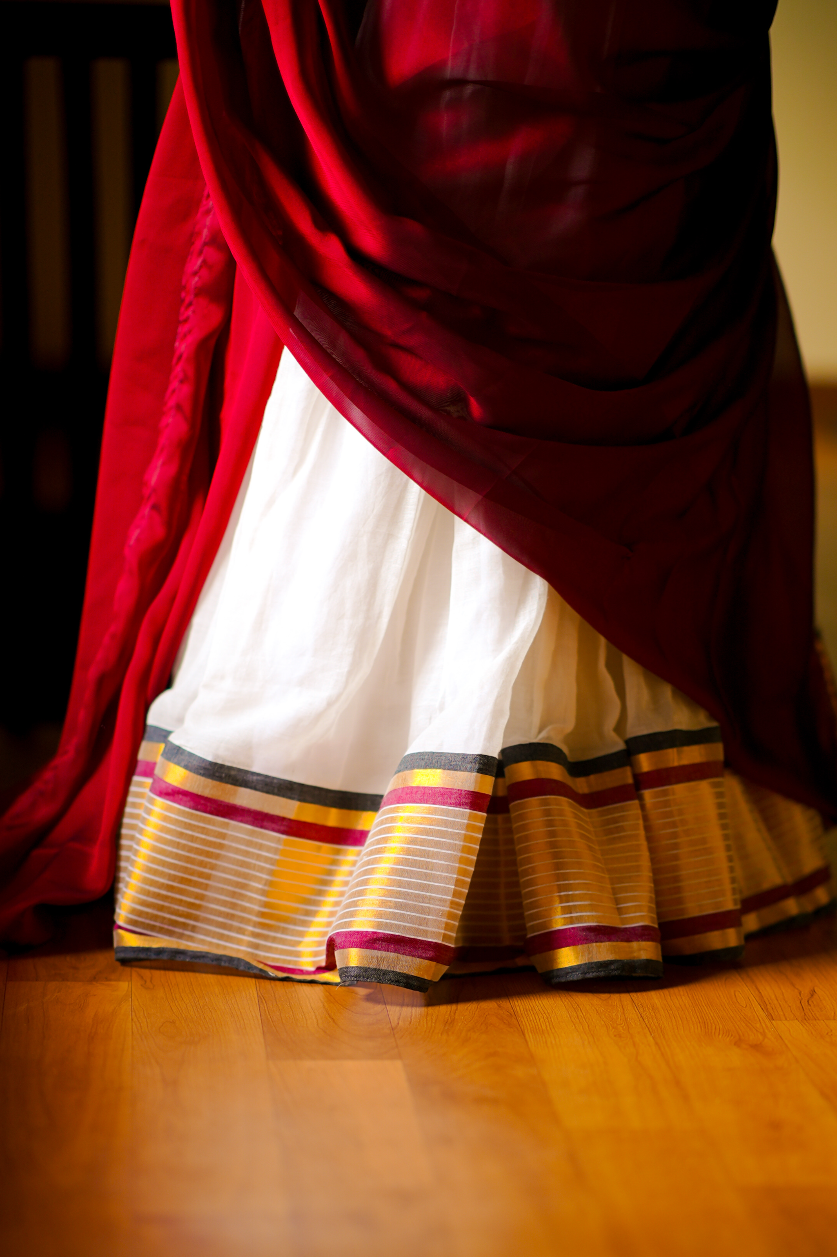 Deep Maroon Combo - Mul Cotton Dhavani