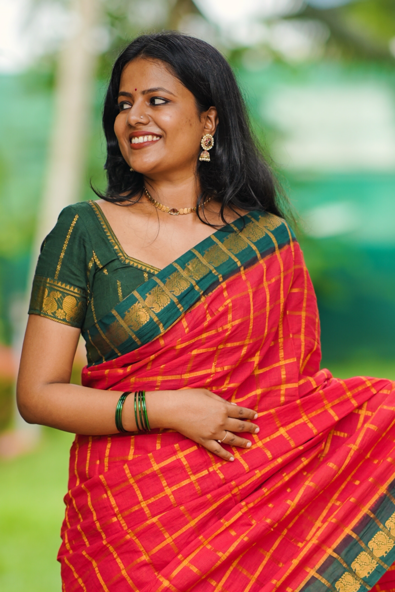 Red and Green Sungudi