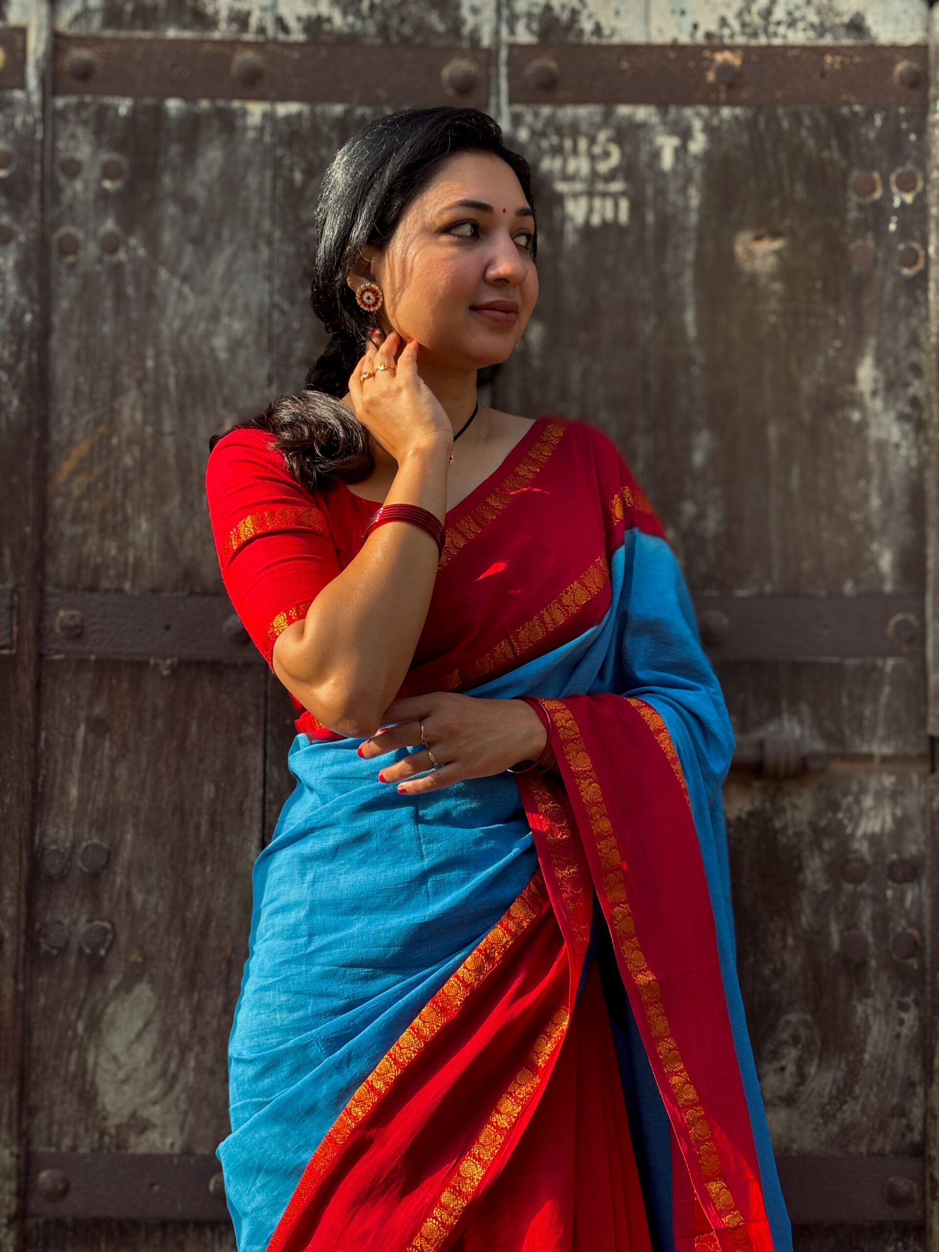 Half & Half Sungudi Saree
