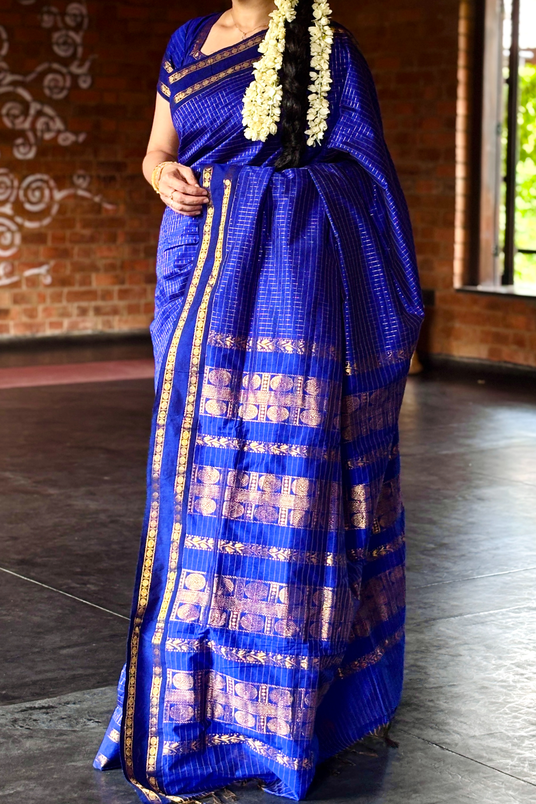 Deep Royal Blue Kalyani Cotton saree